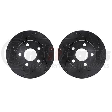 8002-47008 by DYNAMIC FRICTION COMPANY - Brake Rotors - Drilled & Slotted - Black