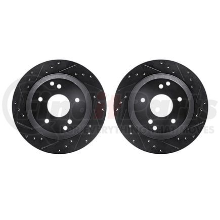 8002-47032 by DYNAMIC FRICTION COMPANY - Brake Rotors - Drilled & Slotted - Black