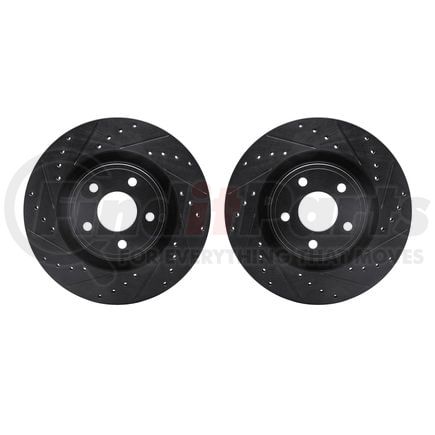 8002-47028 by DYNAMIC FRICTION COMPANY - Brake Rotors - Drilled & Slotted - Black