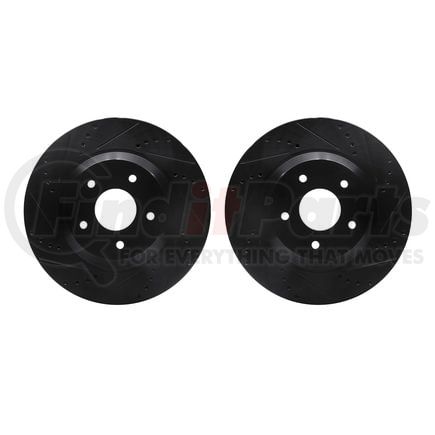 8002-47033 by DYNAMIC FRICTION COMPANY - Brake Rotors - Drilled & Slotted - Black