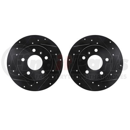 8002-47048 by DYNAMIC FRICTION COMPANY - Brake Rotors - Drilled & Slotted - Black