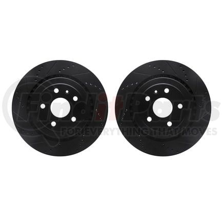 8002-47052 by DYNAMIC FRICTION COMPANY - Brake Rotors - Drilled & Slotted - Black