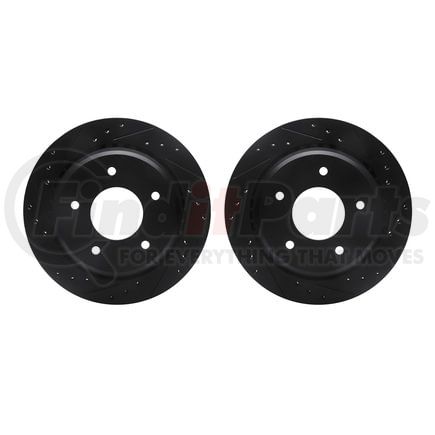 8002-47057 by DYNAMIC FRICTION COMPANY - Brake Rotors - Drilled & Slotted - Black