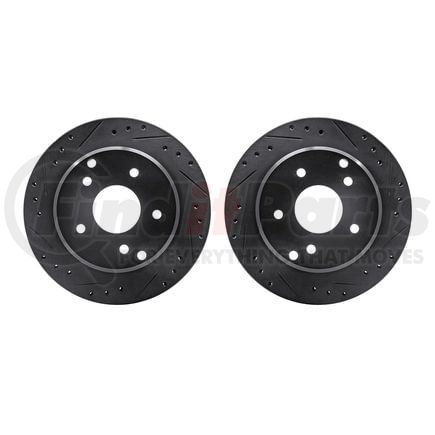 8002-47060 by DYNAMIC FRICTION COMPANY - Brake Rotors - Drilled & Slotted - Black