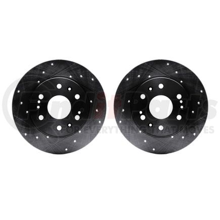 8002-48009 by DYNAMIC FRICTION COMPANY - Brake Rotors - Drilled & Slotted - Black