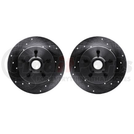 8002-48015 by DYNAMIC FRICTION COMPANY - Brake Rotors - Drilled & Slotted - Black