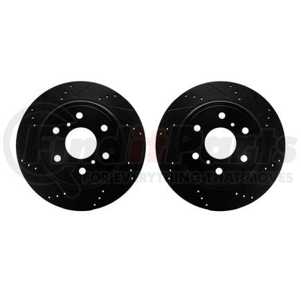 8002-48056 by DYNAMIC FRICTION COMPANY - Brake Rotors - Drilled & Slotted - Black