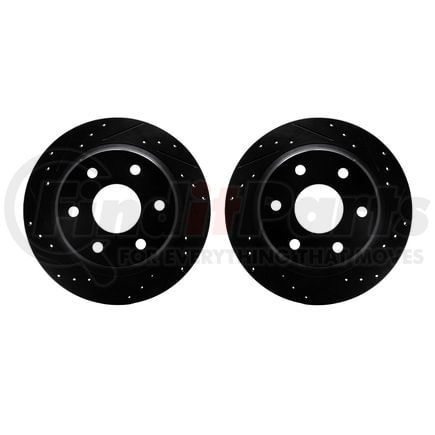 8002-48057 by DYNAMIC FRICTION COMPANY - Brake Rotors - Drilled & Slotted - Black