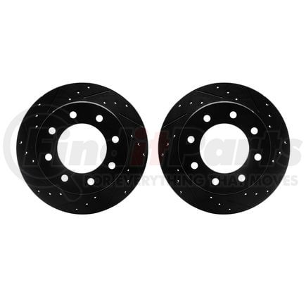 8002-48058 by DYNAMIC FRICTION COMPANY - Brake Rotors - Drilled & Slotted - Black