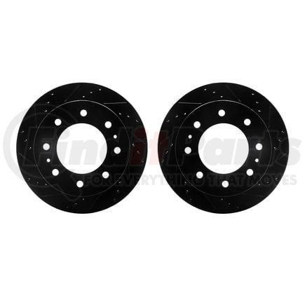 8002-48069 by DYNAMIC FRICTION COMPANY - Brake Rotors - Drilled & Slotted - Black