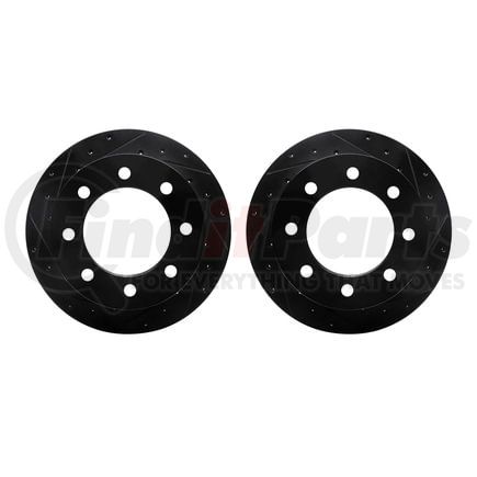 8002-48066 by DYNAMIC FRICTION COMPANY - Brake Rotors - Drilled & Slotted - Black