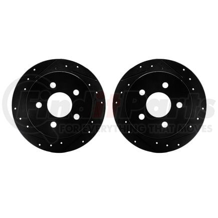 8002-52013 by DYNAMIC FRICTION COMPANY - Brake Rotors - Drilled & Slotted - Black