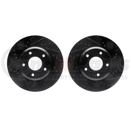 8002-52011 by DYNAMIC FRICTION COMPANY - Brake Rotors - Drilled & Slotted - Black