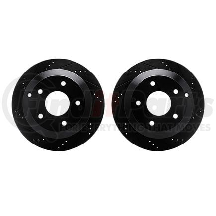 8002-52029 by DYNAMIC FRICTION COMPANY - Brake Rotors - Drilled & Slotted - Black