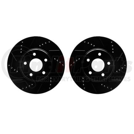 8002-53000 by DYNAMIC FRICTION COMPANY - Brake Rotors - Drilled & Slotted - Black