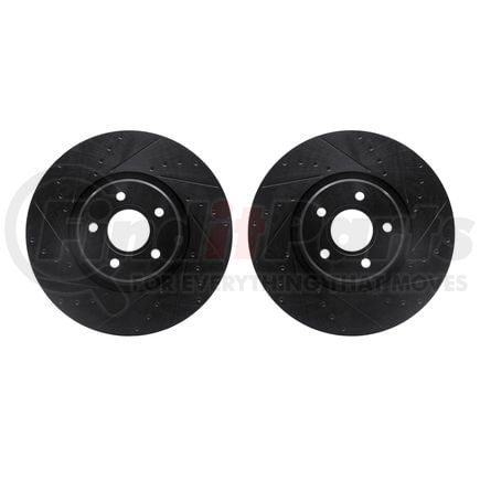 8002-54058 by DYNAMIC FRICTION COMPANY - Brake Rotors - Drilled & Slotted - Black