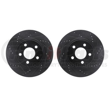 8002-54075 by DYNAMIC FRICTION COMPANY - Brake Rotors - Drilled & Slotted - Black