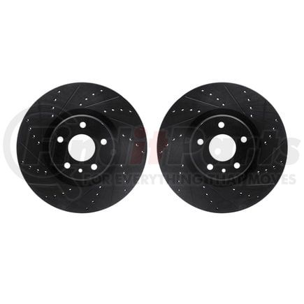 8002-54143 by DYNAMIC FRICTION COMPANY - Brake Rotors - Drilled & Slotted - Black