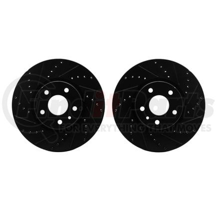 8002-54142 by DYNAMIC FRICTION COMPANY - Brake Rotors - Drilled & Slotted - Black