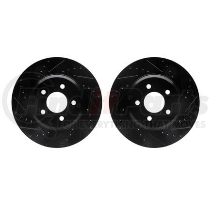 8002-54155 by DYNAMIC FRICTION COMPANY - Brake Rotors - Drilled & Slotted - Black