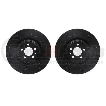 8002-54158 by DYNAMIC FRICTION COMPANY - Brake Rotors - Drilled & Slotted - Black