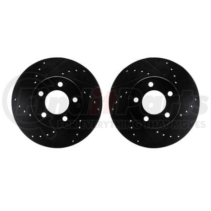 8002-54172 by DYNAMIC FRICTION COMPANY - Brake Rotors - Drilled & Slotted - Black