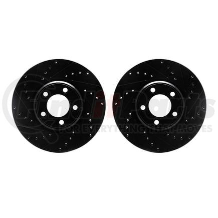 8002-54176 by DYNAMIC FRICTION COMPANY - Brake Rotors - Drilled & Slotted - Black