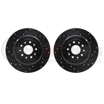 8002-54198 by DYNAMIC FRICTION COMPANY - Brake Rotors - Drilled & Slotted - Black