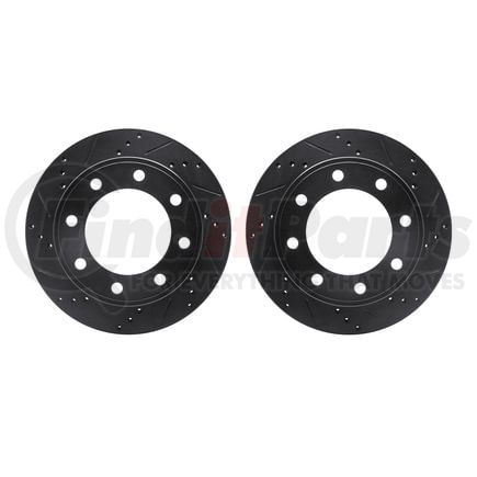 8002-54203 by DYNAMIC FRICTION COMPANY - Brake Rotors - Drilled & Slotted - Black