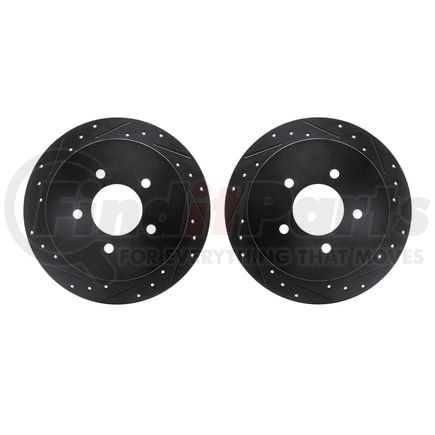 8002-54204 by DYNAMIC FRICTION COMPANY - Brake Rotors - Drilled & Slotted - Black