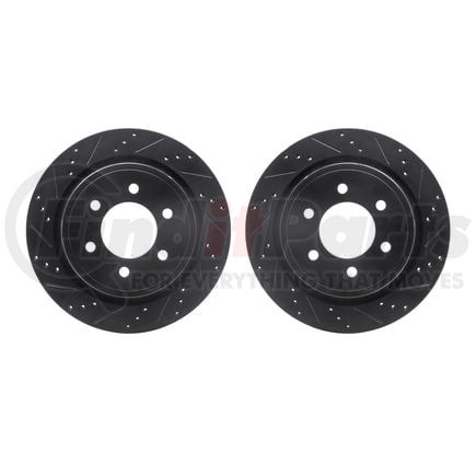 8002-54217 by DYNAMIC FRICTION COMPANY - Brake Rotors - Drilled & Slotted - Black