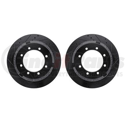 8002-54224 by DYNAMIC FRICTION COMPANY - Brake Rotors - Drilled & Slotted - Black