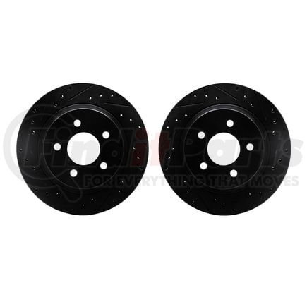 8002-54239 by DYNAMIC FRICTION COMPANY - Brake Rotors - Drilled & Slotted - Black