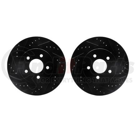 8002-54240 by DYNAMIC FRICTION COMPANY - Brake Rotors - Drilled & Slotted - Black