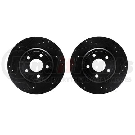 8002-54249 by DYNAMIC FRICTION COMPANY - Brake Rotors - Drilled & Slotted - Black