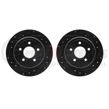 8002-56016 by DYNAMIC FRICTION COMPANY - Brake Rotors - Drilled & Slotted - Black