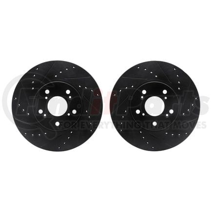 8002-59003 by DYNAMIC FRICTION COMPANY - Brake Rotors - Drilled & Slotted - Black