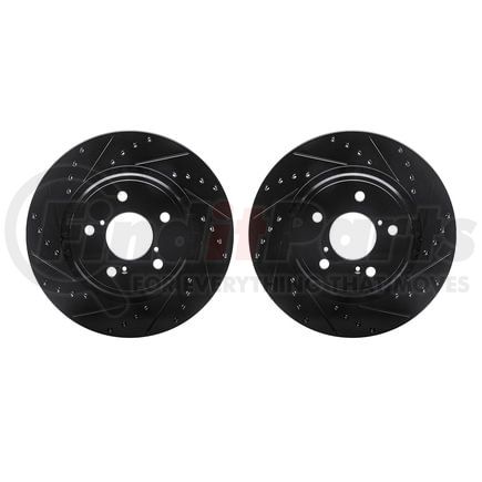 8002-59013 by DYNAMIC FRICTION COMPANY - Brake Rotors - Drilled & Slotted - Black