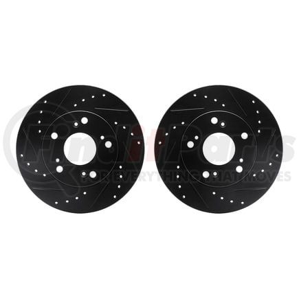 8002-59015 by DYNAMIC FRICTION COMPANY - Brake Rotors - Drilled & Slotted - Black