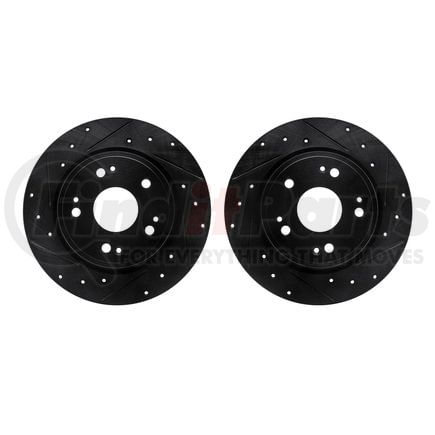 8002-59063 by DYNAMIC FRICTION COMPANY - Brake Rotors - Drilled & Slotted - Black