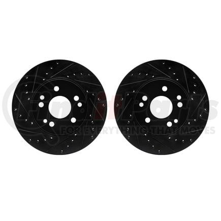 8002-63013 by DYNAMIC FRICTION COMPANY - Brake Rotors - Drilled & Slotted - Black