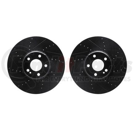 8002-63033 by DYNAMIC FRICTION COMPANY - Brake Rotors - Drilled & Slotted - Black