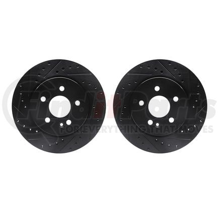 8002-63072 by DYNAMIC FRICTION COMPANY - Brake Rotors - Drilled & Slotted - Black