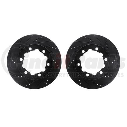 8002-63082 by DYNAMIC FRICTION COMPANY - Brake Rotors - Drilled & Slotted - Black