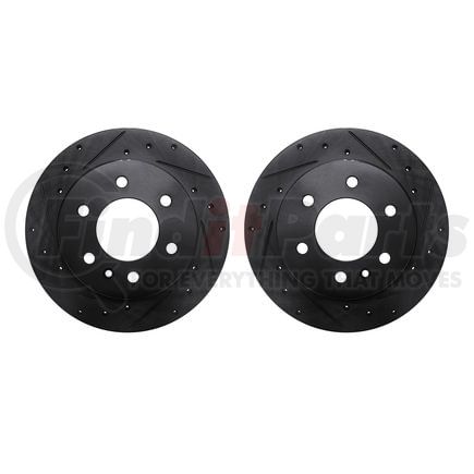 8002-63084 by DYNAMIC FRICTION COMPANY - Brake Rotors - Drilled & Slotted - Black