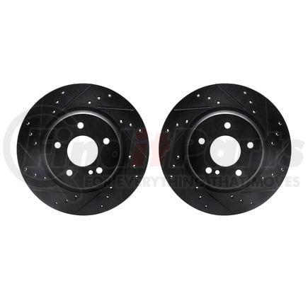 8002-63081 by DYNAMIC FRICTION COMPANY - Brake Rotors - Drilled & Slotted - Black