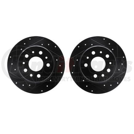 8002-63087 by DYNAMIC FRICTION COMPANY - Brake Rotors - Drilled & Slotted - Black