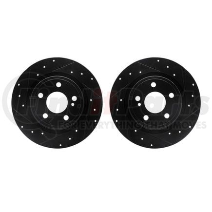 8002-63085 by DYNAMIC FRICTION COMPANY - Brake Rotors - Drilled & Slotted - Black