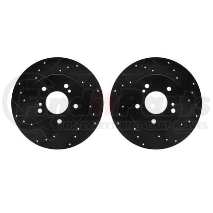 8002-63137 by DYNAMIC FRICTION COMPANY - Brake Rotors - Drilled & Slotted - Black