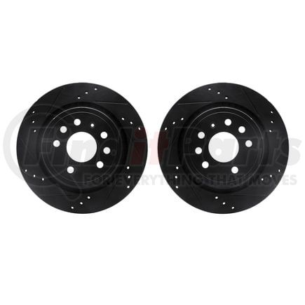 8002-65017 by DYNAMIC FRICTION COMPANY - Brake Rotors - Drilled & Slotted - Black